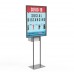 FixtureDisplays® Poster Stand Social Distancing Signage with Donation Charity Fundraising Box 11063+2X10073+10918-WHITE